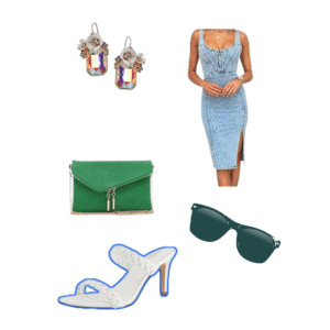 utcoco Denim Dress for Women Sleeveless Side Slit Bodycon Midi Jean Dresses